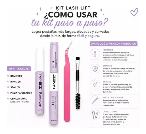 Set Aplicador Pestañas Naez Adhesivo Sellador Removedor