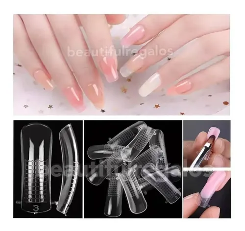 Kit X4 Cápsula Dual Broches Sujetadores Pincel Para Polygel