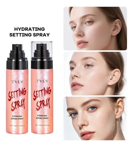 Spray Fijador Hidratante Con Purpurina, Impermeable Y Resist