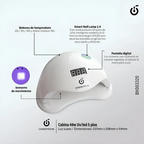 Cabina 48w Uv/led 5plus Cherimoya