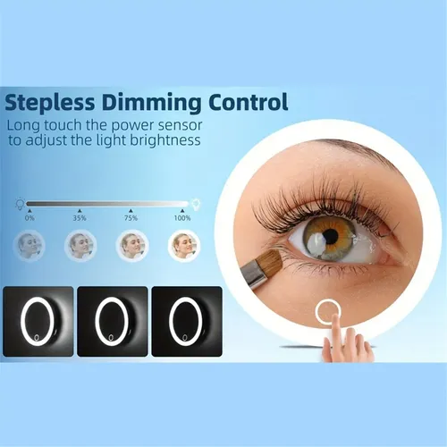 Espelho De Aumento 30x Com Suporte De Mesa Led Portátil Leve
