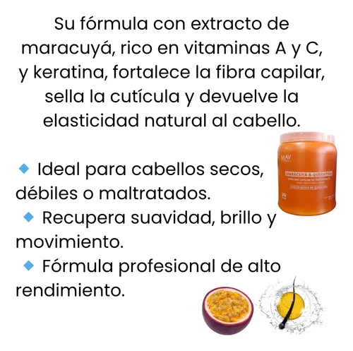 Baño De Crema Maracuyá Y Keratina 1kg Hidratación Reparación