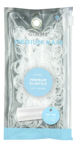 Cinta Para El Pelo Gimme Medium Clear Elastics, Paquete De 5