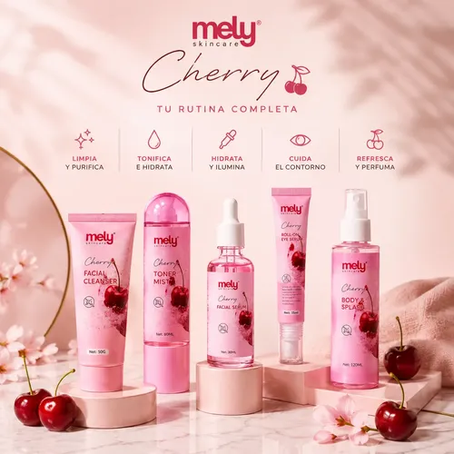Rutina Skincare L. Cherry Mely 5 Pasos Hidratante Dia/noche