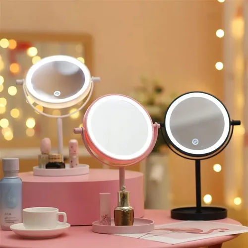 Espejo Tocador C/luz Led Circular Y Pie Apoyo (ep16710)