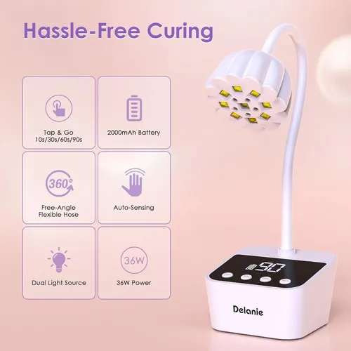 Lámpara Uv Led Recargable Blanca Para Uñas Gel