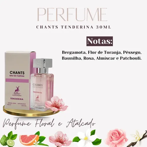 Perfume Tenderina Chants Eau de Parfum Floral Frutal 30ml Mujer