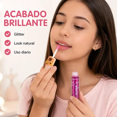 Lip Gloss Capibara Kawaii Brillo Labial Glitter X6