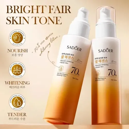 Loción Facial Blanqueador 70% Arroz 120ml Niacinamida Sadoer