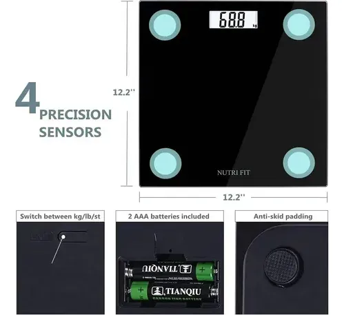 Balanza Digital De Baño Nutri Fit 181 Kg Ultra Delgado
