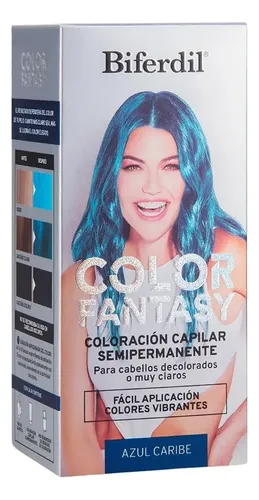 Coloracion Semipermanente Biferdil Color Fantasy Azul Caribe