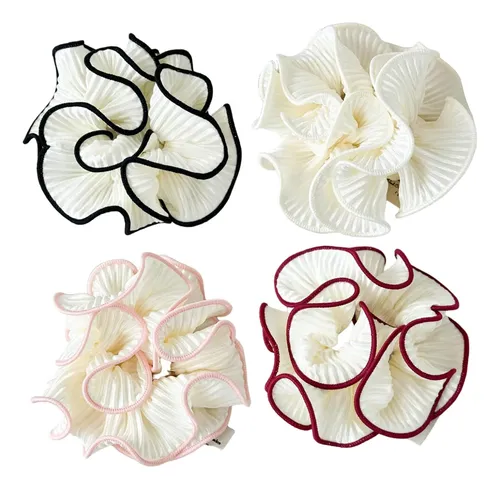 4pcs Oversized Double Layer Ruffled Scrunchies