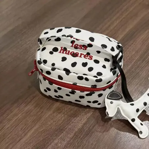 Bolsa De Maquillaje De Lunares Con Diseño De Cremallera Para