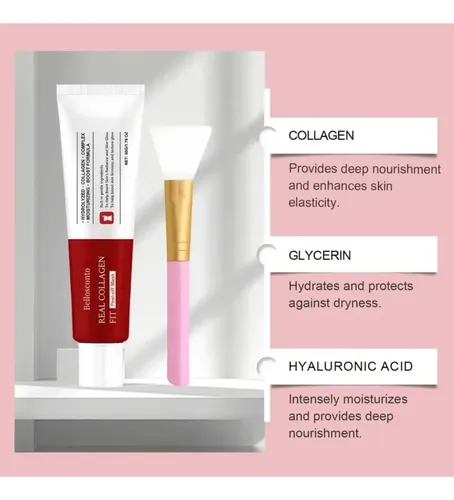 Mascarilla Hidratante Facial Exfoliante De Colágeno, 2 Pieza