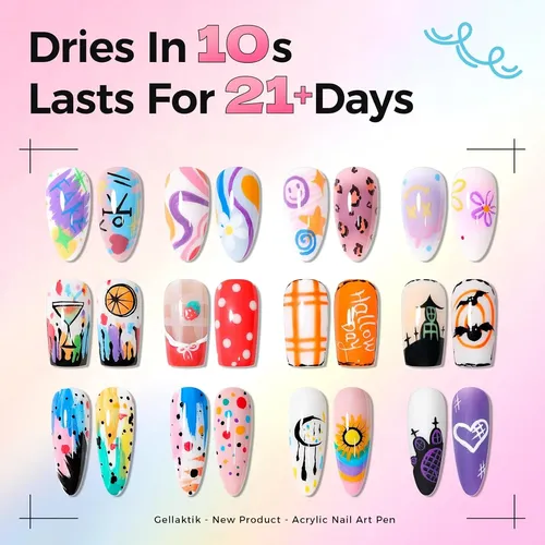 Set 6 Marcadores Para Uñas Colores Secado Rápido