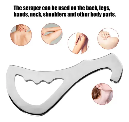 Herramienta De Masaje Raspador Gua Sha De Acero Inoxidable I