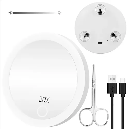 Espejo Compacto Con Luz Led Natural Y Aumento