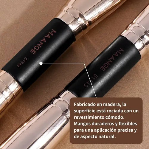 Set 2 Brochas Doble Punta Para Base Maange Oro/negro