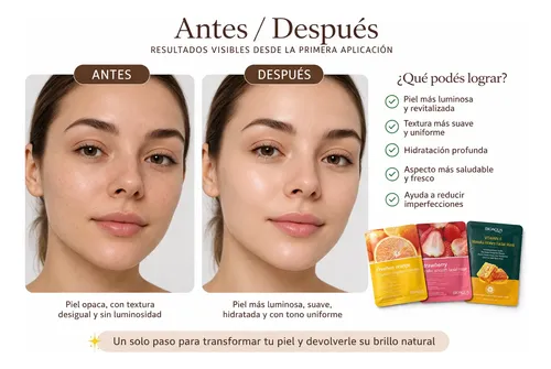 Mascarilla Facial Bioaqua Vitamina C E Beauty 12g X3u