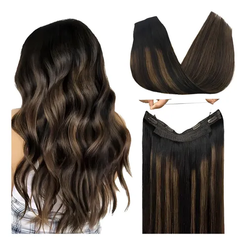 Extensiones De Cabello 100% Natural Con Vincha Y Clips 55cm Color 2/6/2