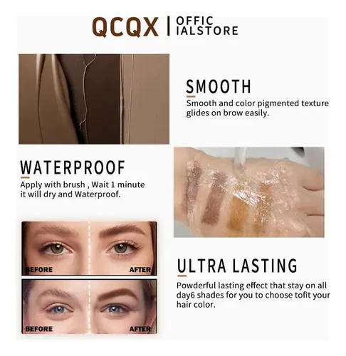 Gel Para Cejas 3d Qcqx Resistente Al Agua Y De Larga Duració