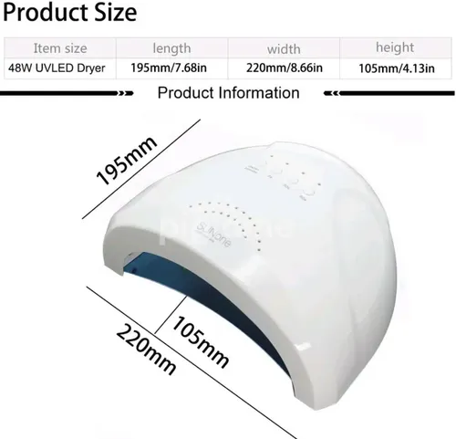 Cabina Uv/ Led Sun One 48w Timer Y Sensor Auto Uñas Gel Semi
