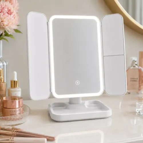 Espejo rectangular de pie Lelong WD-ES03 con luz de 34cm eléctrico marco blanco