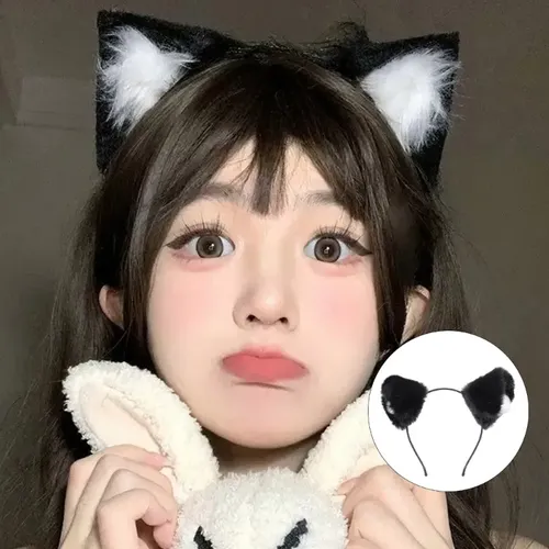 Suaves Sombreros Negros De Felpa Con Orejas De Gato Para Dis Negro