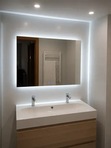 Espejo Luz Led Tactil Touch Desempañador 100x90cm Baño