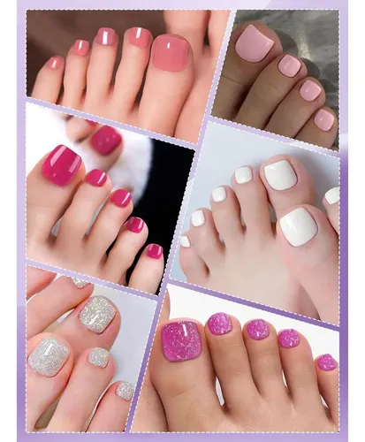 Uñas Postizas Para Dedos De Los Pies Ebanku 216 Piezas 18 Se