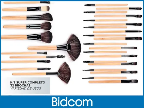 Juego De 32 Brochas Maquillaje Gadnic Br32 Sinteticos