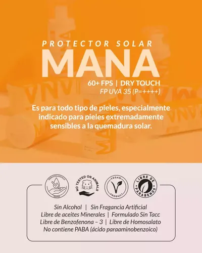 Biobellus Mana Protector Solar Facial 60+ Fps Toque Seco