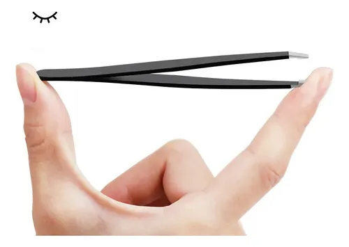 Pinzas De Cejas De Precisión De Acero Inoxidable Negro, 9 Pi