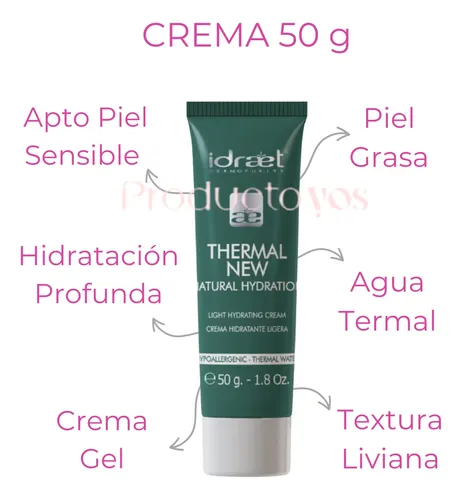 Crema Hidratante Piel Grasa Mixta Ligera Light 50g Idraet