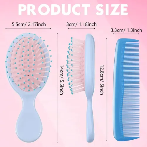 Set De Peines Y Cepillos Mini Para Cabello, 56 Piezas
