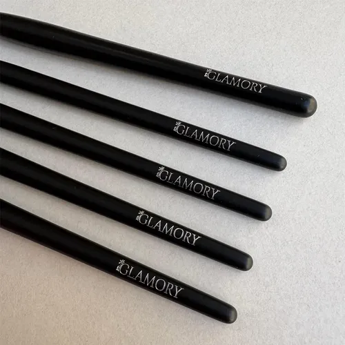 Kit 5 Brochas de Maquillaje para Ojos Glamory Cerdas Suaves Color Negro
