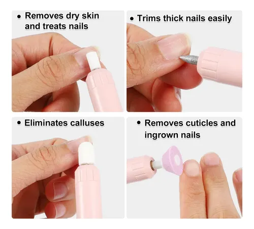 Lima De Uñas Eléctrica Kit Manicura Pedicura Rosado –