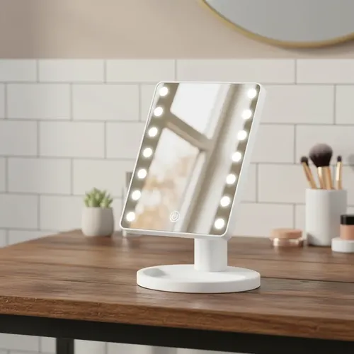 Espejo Luz Led Cálida Portátil Recargable Usb Maquillaje