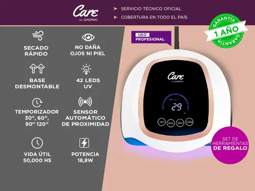 Lampara Uv Cabina Uñas Led Gadnic Automatica Temporizador