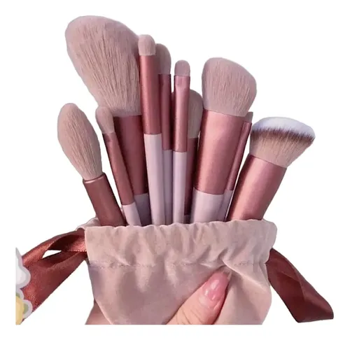 Set De 13 Brochas De Maquillaje Belmira Marrones Con Estuche