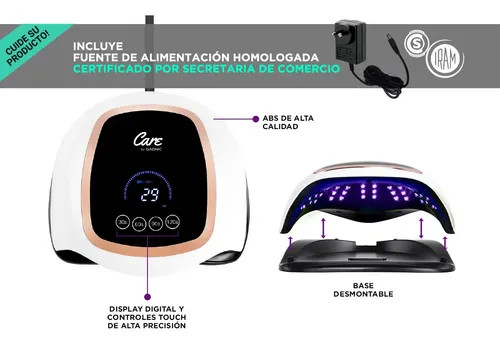 Cabina Para Uñas Care By Gadnic Doble Capacidad 42 Leds Uv