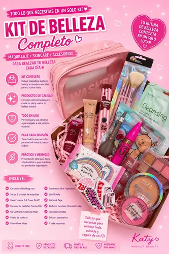 Kit Premium Maquillaje Y Skin Care 14 Productos