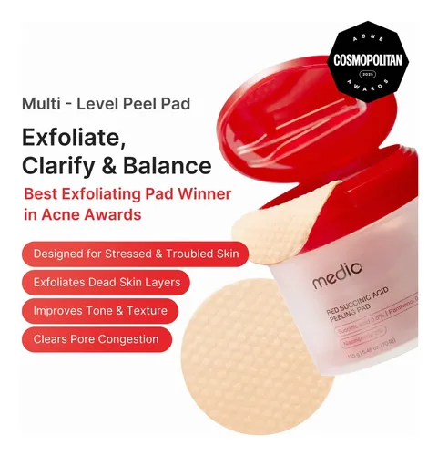 Almohadas Exfoliantes De Ácido Succínico, 70 Piezas Faciales