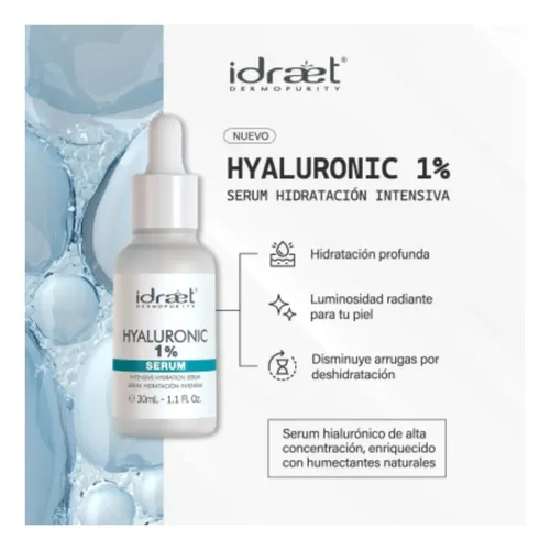 Nuevo Serum Idraet Hialuronico 1% Hidratacion Intensiva