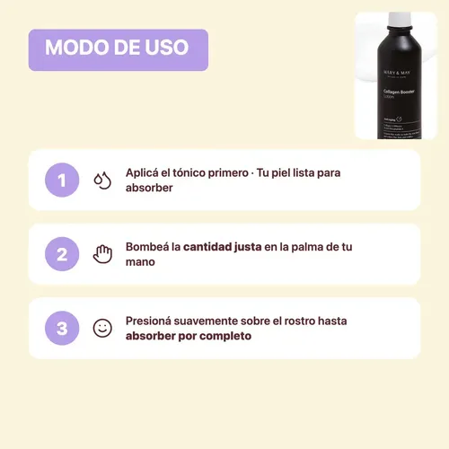 Loción Mary & May Collagen Booster para el Rostro con Colágeno y Péptidos, 120 mL