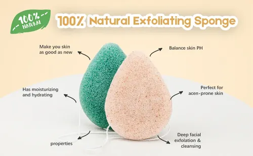 Esponja Konjac Natural Forma De Gota Fibra Vegetal