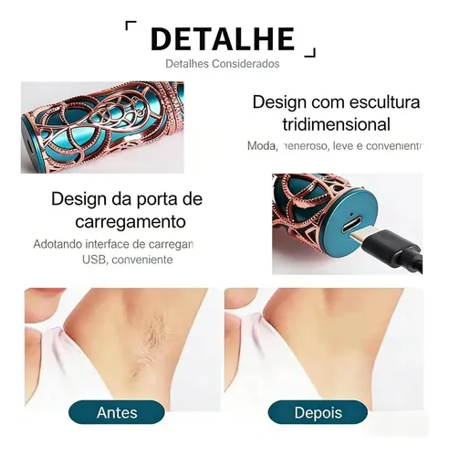 Depilador Facial 3 En 1 Ceja Nariz Vello Recargable Femenino