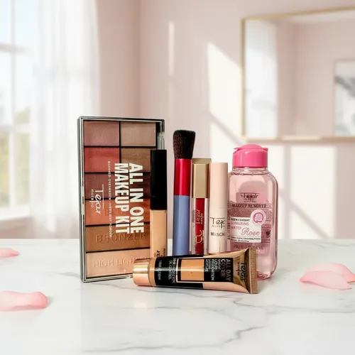 Kit De Maquillaje Completo 7 Uni Envuelto Para Regalar
