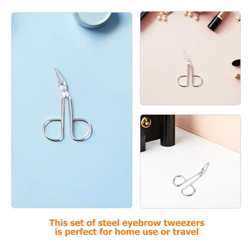 Pinzas De Acero Inoxidable Para Cejas, 5 Unidades, Con