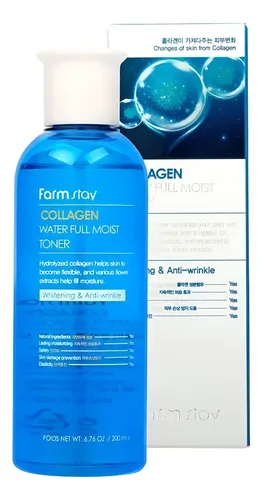 Tónico Hidratante Colágeno Anti Edad 200ml Skincare Coreano Aplicación Día/noche Todo Tipo de Piel – Farm Stay